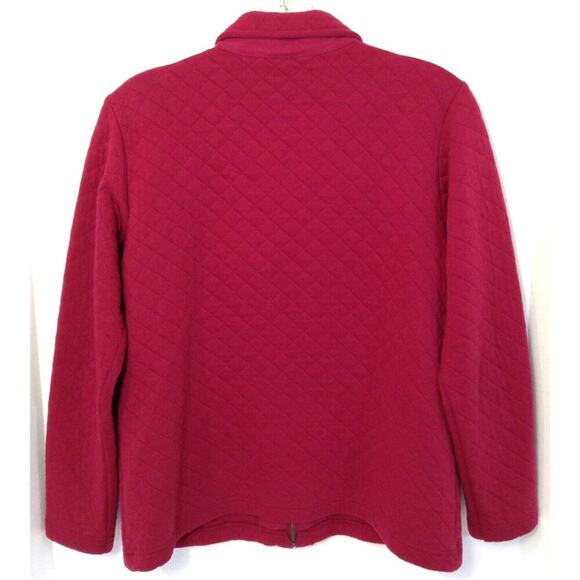 Vtg LL Bean Jacket Wn XS Red Full Zip Quilted Pocket Cozy Preppy Academia Y2K - Picture 5 of 10